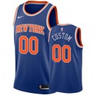 Men's New York Knicks Custom Blue Icon Hot Press Jersey