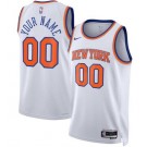 Men's New York Knicks Custom White 2023 Icon Heat Press Jersey