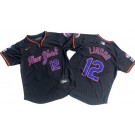 Men's New York Mets #12 Francisco Lindor Black Alternate Limited Jersey