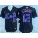 Men's New York Mets #12 Francisco Lindor Black Limited Jersey