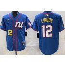 Men's New York Mets #12 Francisco Lindor Blue 2025 All Star Limited Jersey