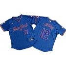 Men's New York Mets #12 Francisco Lindor Blue Alternate Limited Jersey