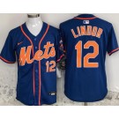 Men's New York Mets #12 Francisco Lindor Blue Limited Jersey