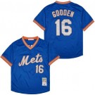 Men's New York Mets #16 Dwight Gooden Blue 1983 Throwback Jersey