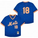 Men's New York Mets #18 Darryl Strawberry Blue Mesh Throwback Jersey