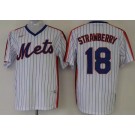 Men's New York Mets #18 Darryl Strawberry White Cooperstown Collection Jersey