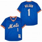 Men's New York Mets #1 Mookie Wilson Blue 1983 Throwback Jersey
