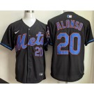 Men's New York Mets #20 Pete Alonso Black Limited Jersey