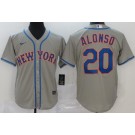 Men's New York Mets #20 Pete Alonso Gray 2020 Cool Base Jersey
