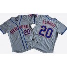 Men's New York Mets #20 Pete Alonso Gray Limited Jersey