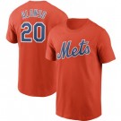 Men's New York Mets #20 Pete Alonso Orange Printed T Shirt 112142