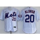 Men's New York Mets #20 Pete Alonso White Authentic Jersey