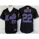 Men's New York Mets #22 Juan Soto Black Limited Jersey