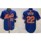 Men's New York Mets #22 Juan Soto Blue Limited Jersey