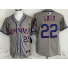 Men's New York Mets #22 Juan Soto Gray Limited Jersey