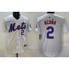 Men's New York Mets #2 Luisangel Acuna White Limited Jersey