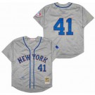 Men's New York Mets #41 Tom Seaver Gray 1969 Throwback Jersey