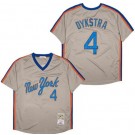 Men's New York Mets #4 Lenny Dykstra Gray 1987 Throwback Jersey