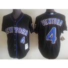 Men's New York Mets #4 Robin Ventura Black Throwback Jersey
