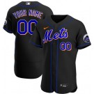 Men's New York Mets Customized Black Authentic Jersey