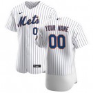 Men's New York Mets Customized White Stripes 2020 FlexBase Jersey