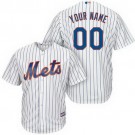Men's New York Mets Customized White Stripes Cool Base Jersey