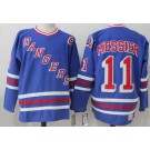 Men's New York Rangers #11 Mark Messier Blue Throwback Jersey