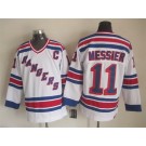 Men's New York Rangers #11 Mark Messier White Throwback Jersey