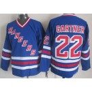 Men's New York Rangers #22 Mike Gartner Blue Throwback Jersey