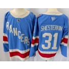 Men's New York Rangers #31 Igor Shesterkin Blue Centennial Authentic Jersey