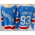 Men's New York Rangers #93 Mika Zibanejad Blue Centennial Authentic Jersey