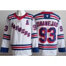 Men's New York Rangers #93 Mika Zibanejad White Authentic Jersey