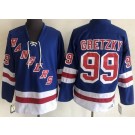 Men's New York Rangers #99 Wayne Gretzky Blue CCM Throwback Jersey