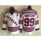 Men's New York Rangers #99 Wayne Gretzky White Retro Throwback Jersey