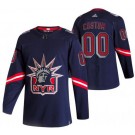 Men's New York Rangers Customized Navy 2021 Reverse Retro Authentic Jersey