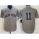 Men's New York Yankees #11 Anthony Volpe Gray 2021 Field of Dreams Cool Base Jersey