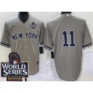 Men's New York Yankees #11 Anthony Volpe Gray 2024 World Series Cool Base Jersey