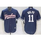 Men's New York Yankees #11 Anthony Volpe Navy Fashion Cool Base Jersey
