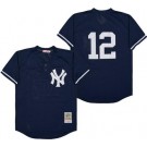 Men's New York Yankees #12 Wade Boggs Navy Mesh Throwback Jersey