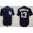 Men's New York Yankees #13 Jazz Chisholm Jr Black Throwback Cool Base Jersey