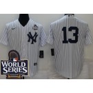 Men's New York Yankees #13 Jazz Chisholm Jr White 2024 World Series Cool Base Jersey