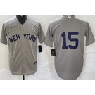 Men's New York Yankees #15 Thurman Munson Gray Field of Dreams Cool Base Jersey