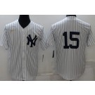 Men's New York Yankees #15 Thurman Munson White Cooperstown Collection Jersey