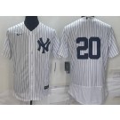 Men's New York Yankees #20 Jorge Posada White Authentic Jersey