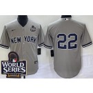 Men's New York Yankees #22 Juan Soto Gray 2024 World Series Cool Base Jersey