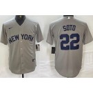 Men's New York Yankees #22 Juan Soto Gray Field of Dreams Player Name Cool Base Jersey