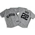 Men's New York Yankees #22 Juan Soto Gray Player Name Limited Jersey