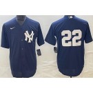Men's New York Yankees #22 Juan Soto Navy Cool Base Jersey