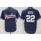 Men's New York Yankees #22 Juan Soto Navy Fashion Cool Base Jersey
