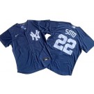 Men's New York Yankees #22 Juan Soto Navy Player Name Cool Base Jersey